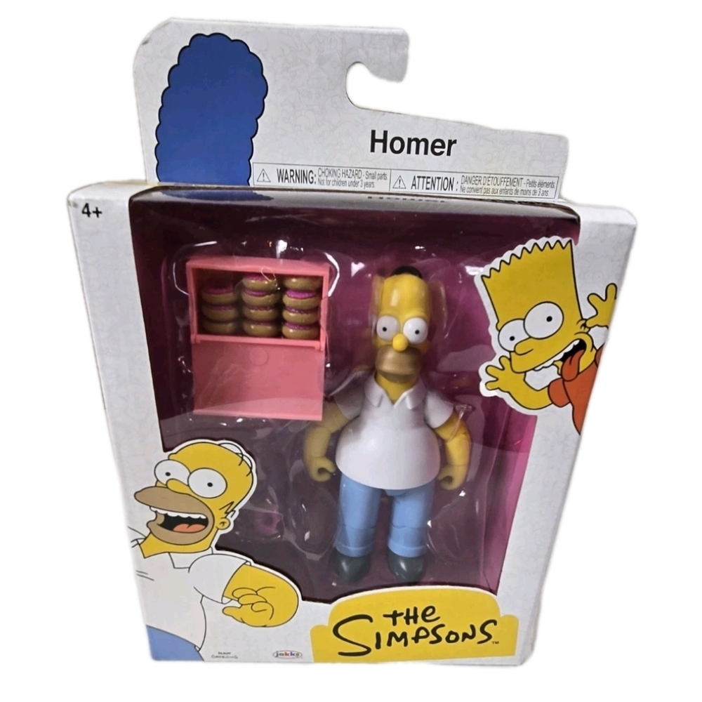The Simpsons Homer Cartoon Action Figure With Box Of Donuts Collectible NIB